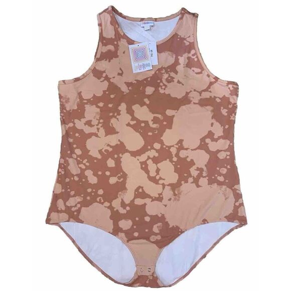 LuLaRoe Womens Bodysuit Tank Top Size 3XL 3X Hope Peach Pink Tie Dye Silky NWT - Picture 1 of 4